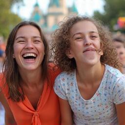 Famille avec des enfants rieurs.